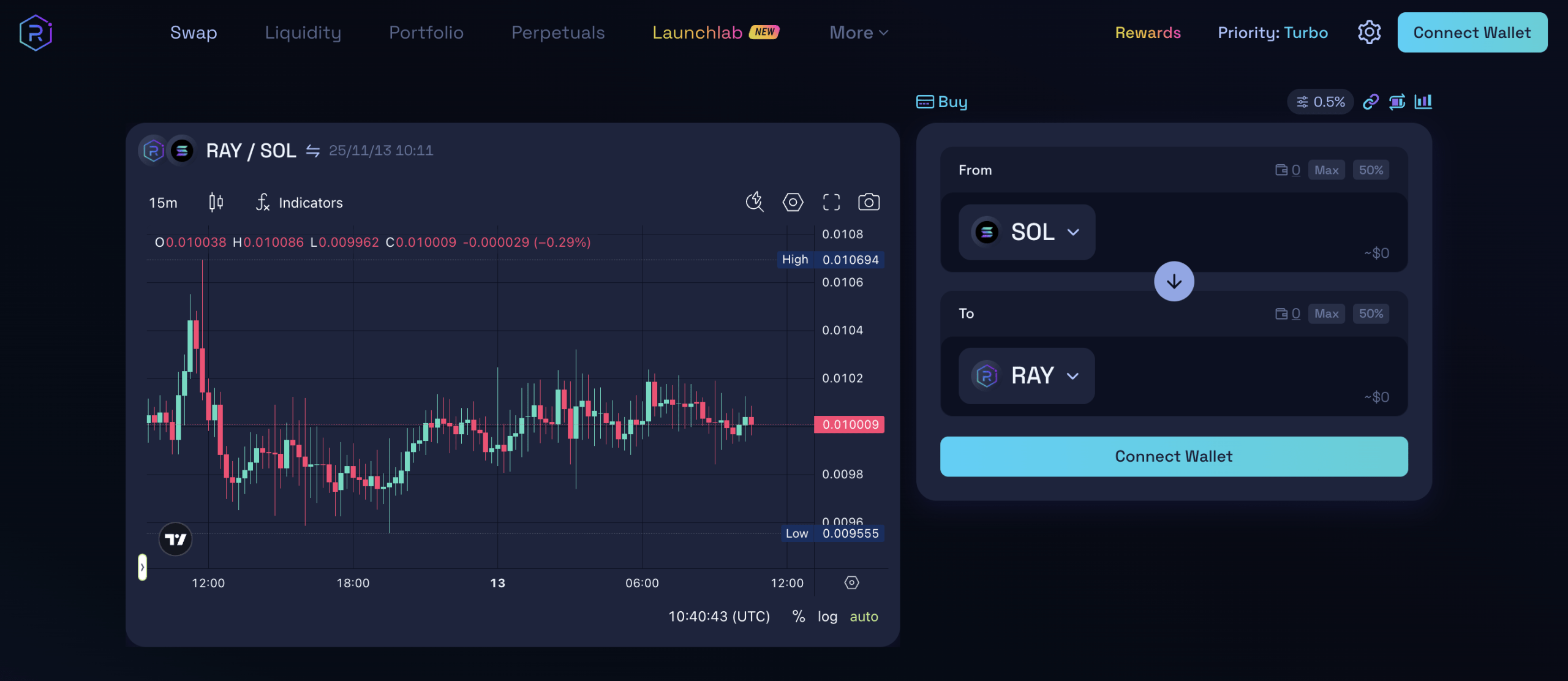 Raydium's home page. Source: raydium.io.