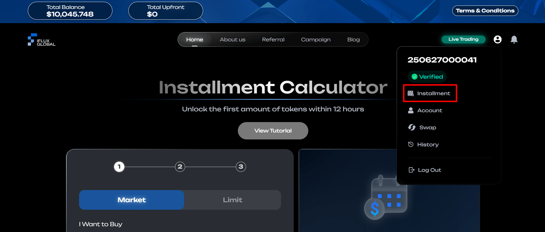 Choose the token you wish to buy and select your payment method